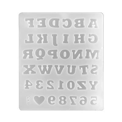 Molde de Silicona de 26 Letras Mayúsculas de Tamaño Pequeño 0-9 Dígitos Molde de Resina Epoxi Accesorios para Hacer Joyería Molde para Pastel de Azúcar