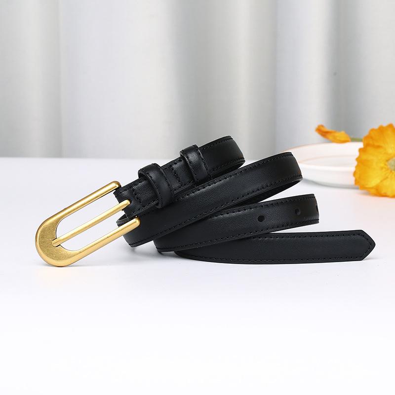 New First-Layer Pure Cowhide Women'S Belt Fashion Trend Versatile Leather Pin Buckle Casual Jeans Belt Women'S