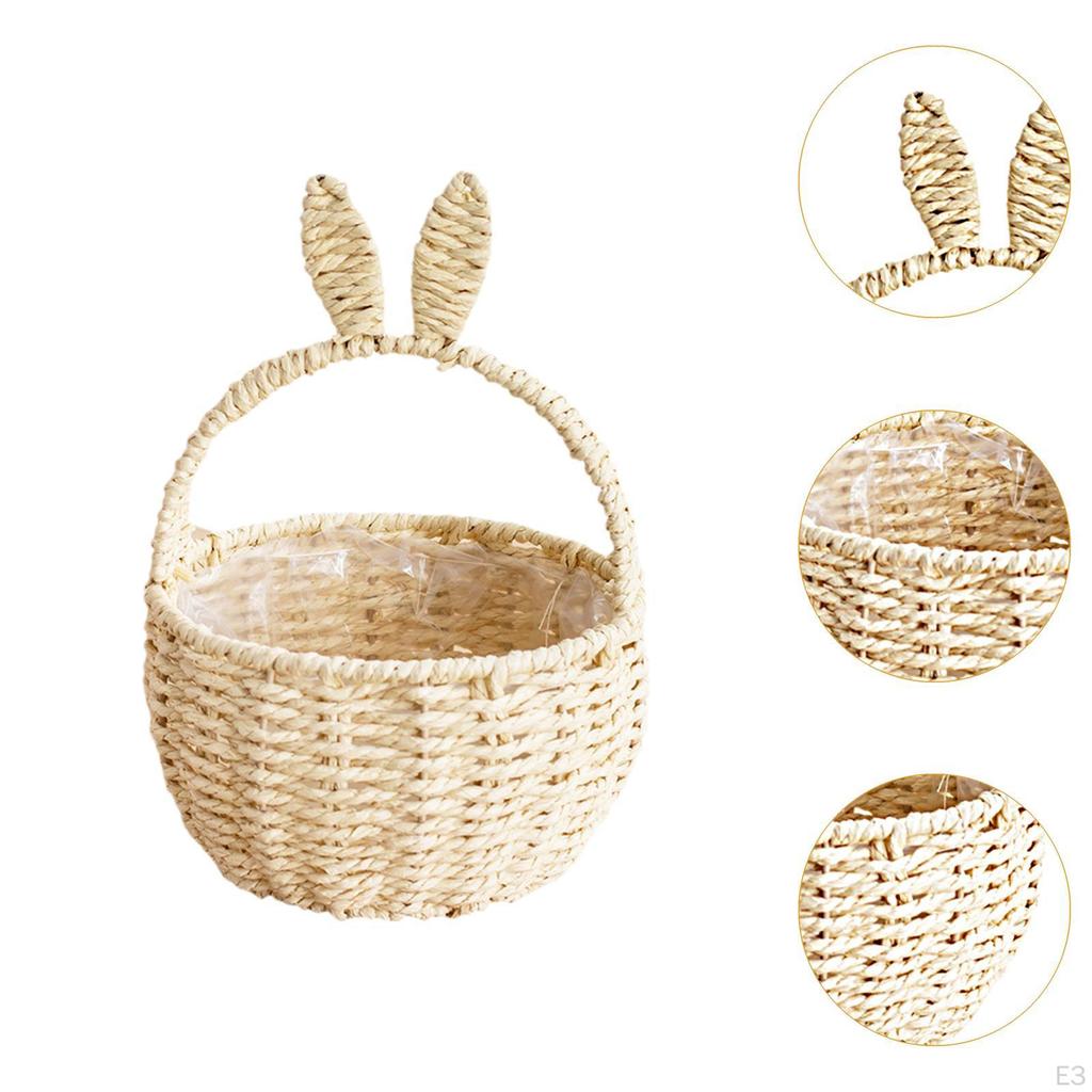Hand Woven Basket DIY Flower Arrangement Festival Decoration Organizing Portable with Handles Party
