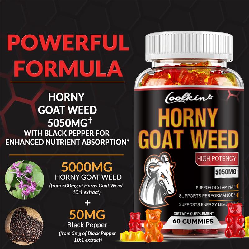 Coolkin Vysokokoncentrované gumové bonbony Epimedium, obsahující 5050 mg, dodávají energii a podporují fyzickou kondici.