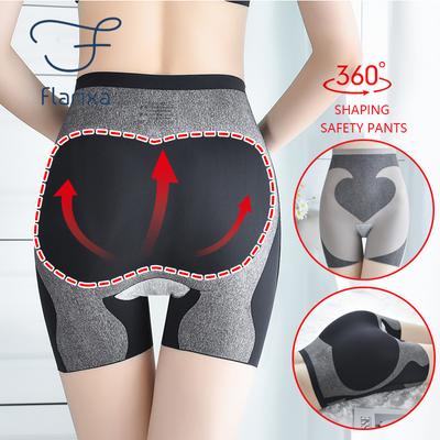 3D Hip Lift High Waist Ice Silk Seamless Belly Shorts Body Shapewear Women Warm Uterus Antibacterial Women Safety Shorts