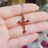Collier avec pendentif croix en diamant et zircon de haute qualité – Chaîne de clavicule hip-hop européenne/américaine pour hommes et femmes