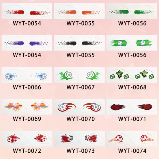 Nostalgie Soccer Face Tattoos Stickers, Waterproof Temporary Body Art for Sports Fans, Football Team Party Makeup Decals Game Day