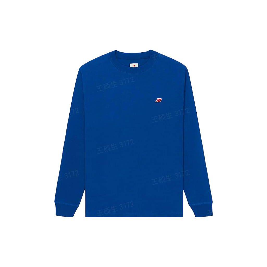 

New Balance Made In USA Series Logo Повседневная футболка с круглым вырезом и длинными рукавами Топы унисекс Синий MT21542-TRY
