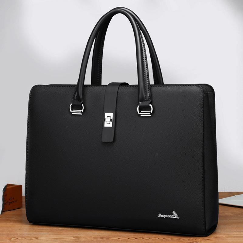 Men's Large Capacity Business Briefcase and Shoulder Messenger Bag