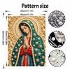Virgin Mary Pearl Bead Painting with Frame Shiny Canvas Art Creative Handmade Craft Desk Decor Gift for Religious Art Collectors