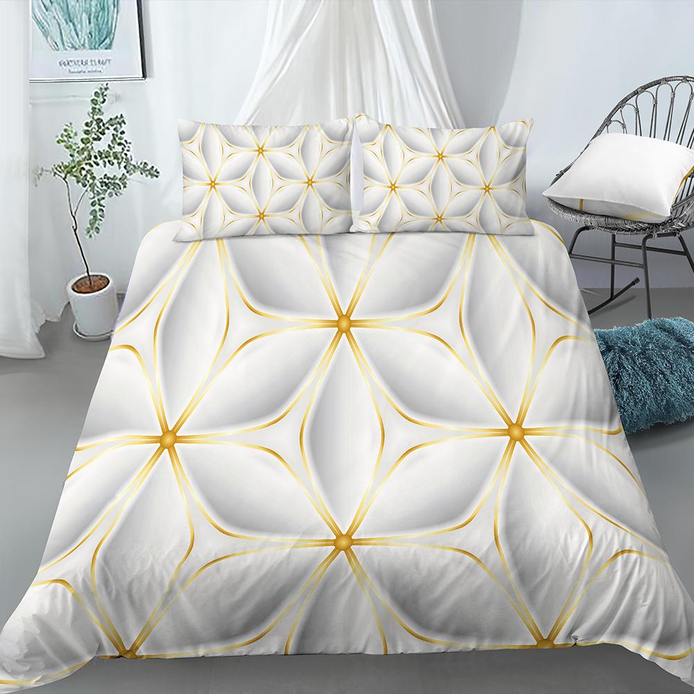 Geometric Duvet Cover Set Bohemian 3D Print Polyester Comforter Cover King Queen Twin Size with Pillowcase for Kids Boys Girls