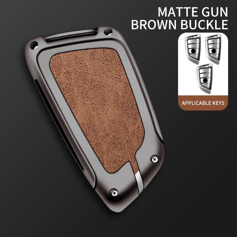 Metal Leather Car Key Case For Bmw X1 X3 X4 X5 F15 X6 F16 G20 G30 1 3 5 7 Series G11 G32 F11 F39 F48 G01 G02 G07