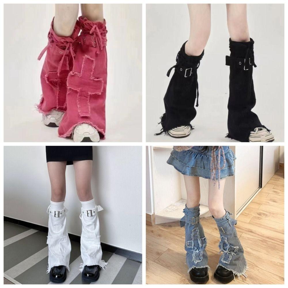 Y2k Cross Leg Warmers JK Trumpet Leg Covers Fashion Pile Up Socks  Women