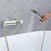 304 Stainless Steel Bathroom Shower Faucet Set Wall Mount Cold Hot Water Mixer Tap Bathroom Bathtub Faucet with Hand Shower