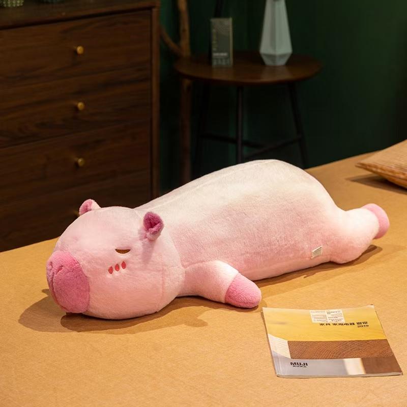 Langhaariger Hund Plüschtier Niedliches Capybara Welpe Stofftier Puppe Schlaf-Rückenlehne Kissen Lustige Dekoration Kindergeburtstagsgeschenk Mädchen Junge 50-60cm