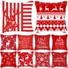 Red Christmas Elk Snowflake Letter Peach Velvet Pillow Cover Cushion New Home Furnishing
