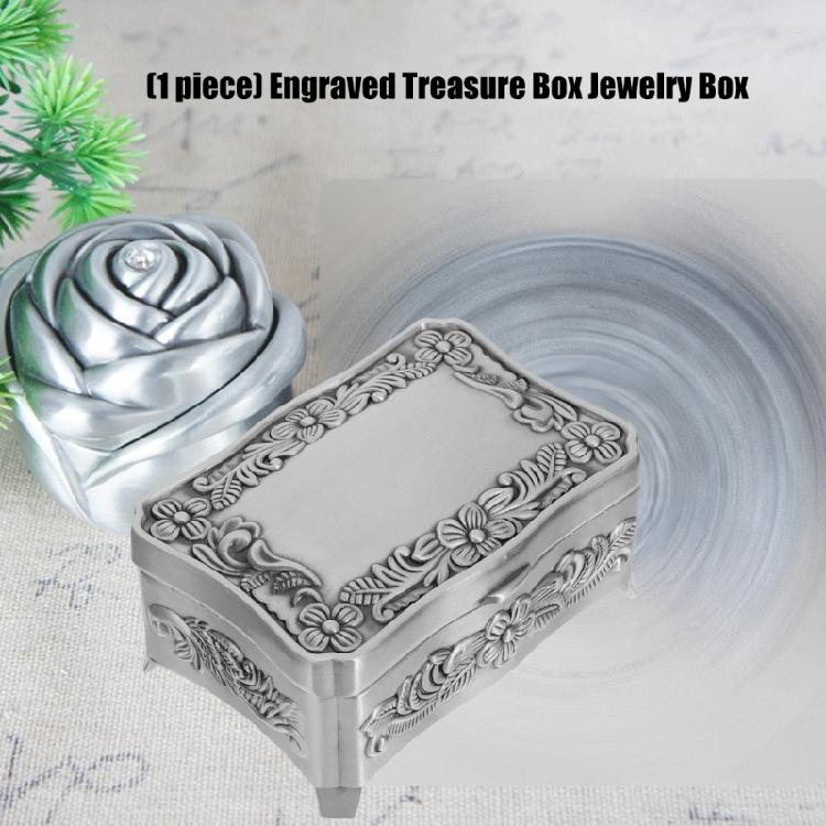 Elegant Metal Jewelry Storage Box Featuring Multiple Layer Compartments And Smooth Hinges