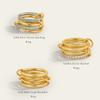 Stainless Steel Cubic Zirconia Stackable Finger Ring for Women 18K Gold Plated Multi-layer Connecting Ring Luxury Jewelry Gift