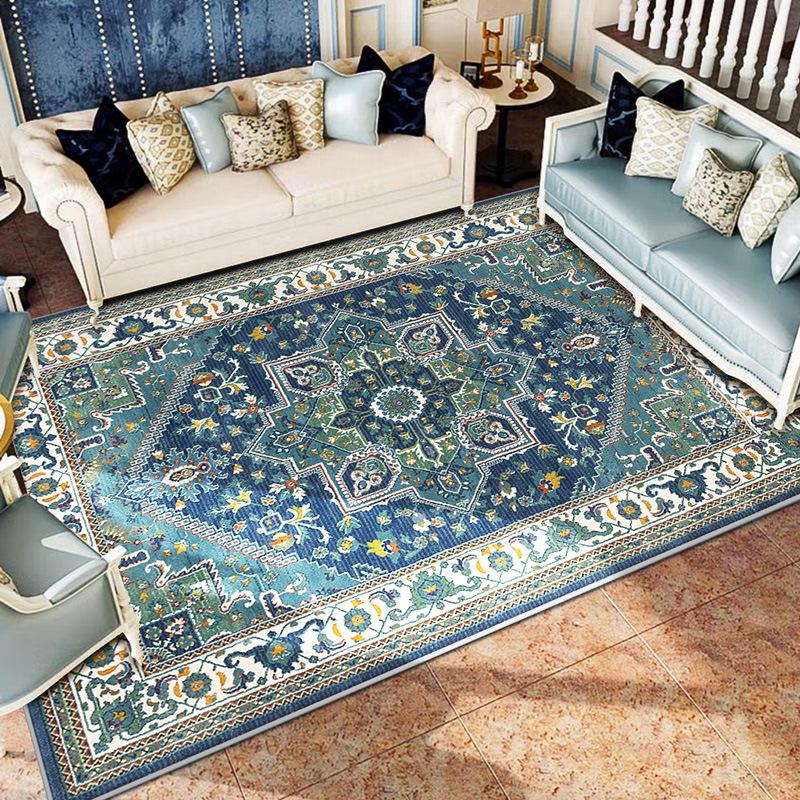 

Винтажный ковер для гостиной, моющийся домашний коврик для гардеробной, грязеотталкивающий ковер для спальни, мягкий нескользящий коврик для прикроватного столика 61x91cm 2x3ft