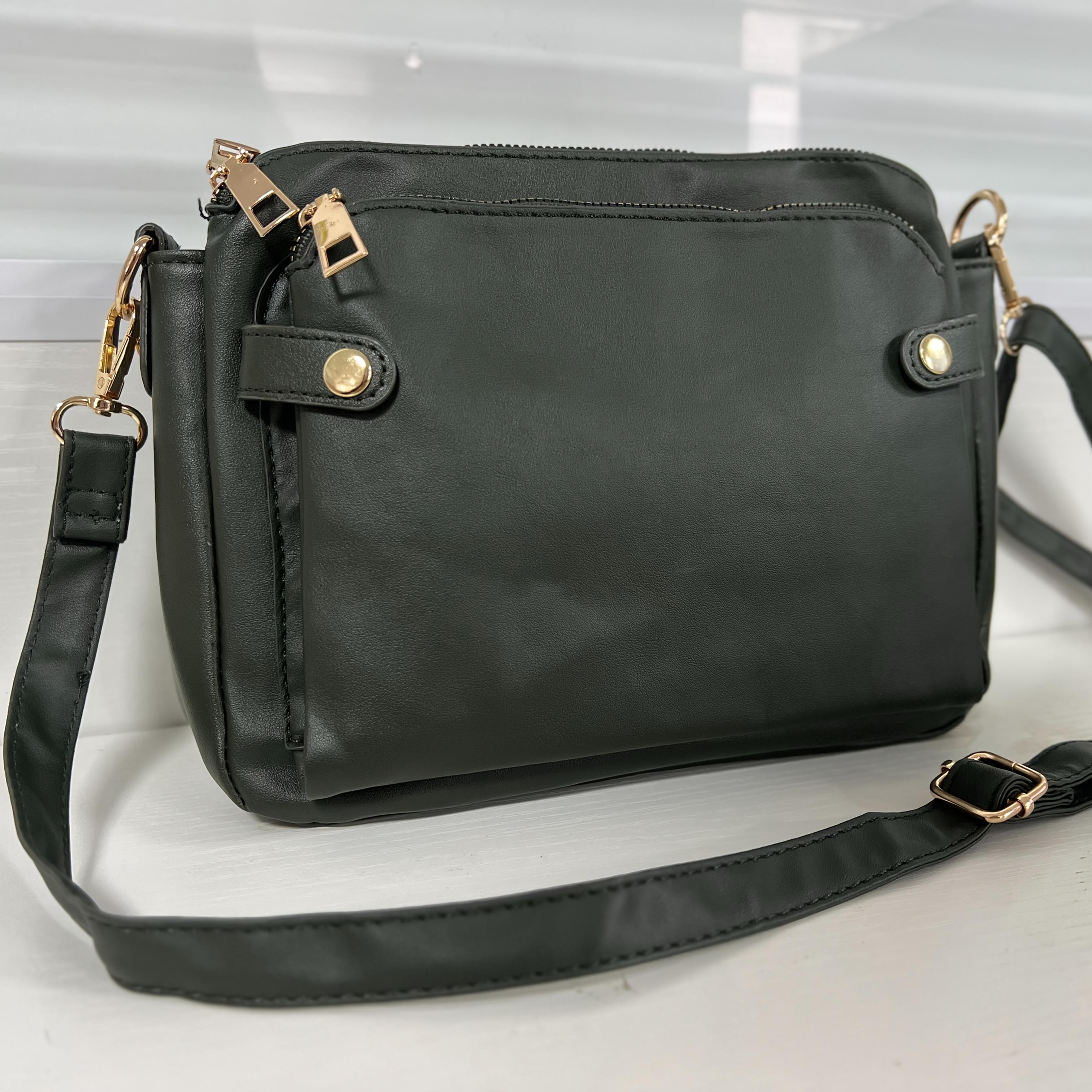 

Vintage PU Leather Crossbody Bag Women Retro Minimalist Casual Shoulder Purse, Fashion Versatile Handbag for Daily Use чёрный