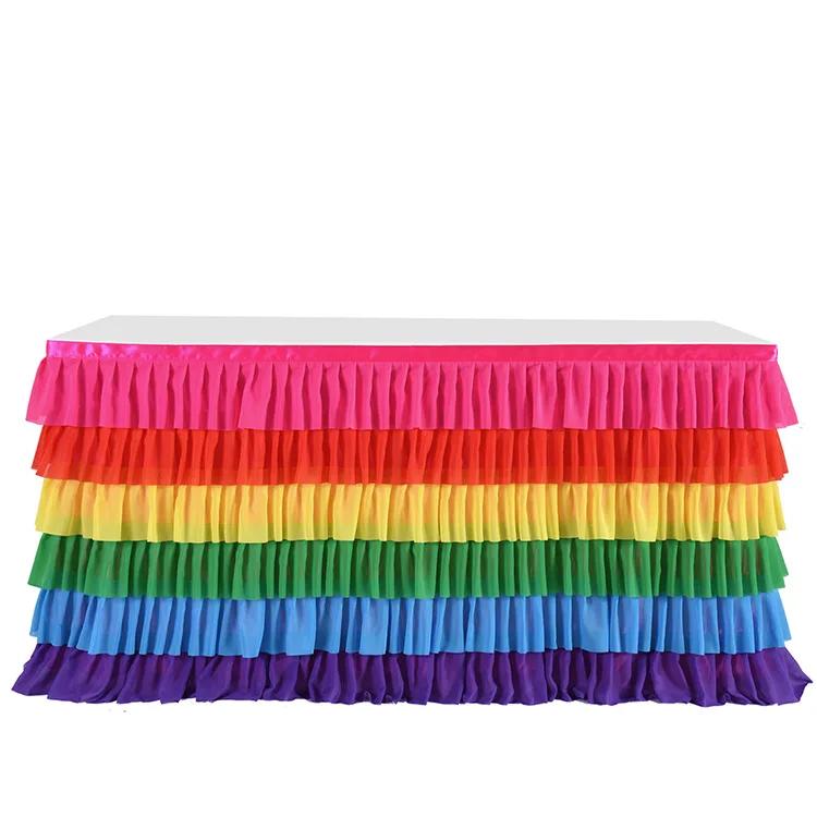 Tulle Table Skirt Tutu Tablecloth Tableware for Baby Shower Birthday Party Decorations Banquet Wedding Home Party Table Supplies