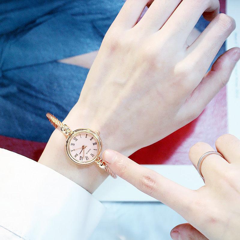 New Luxury Fashion Silver Bangle Bracelet for Women Watches Stainless Steel Retro Ladies Quartz Wristwatches Small Clock