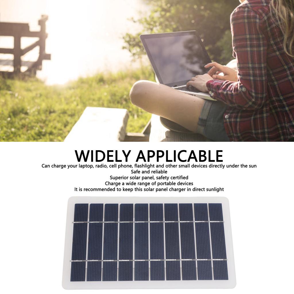 5W Solar Panel Lightweight Female Head USB Solar Panel Monocrystalline Silicon Professional for Mobile Phone for Radio