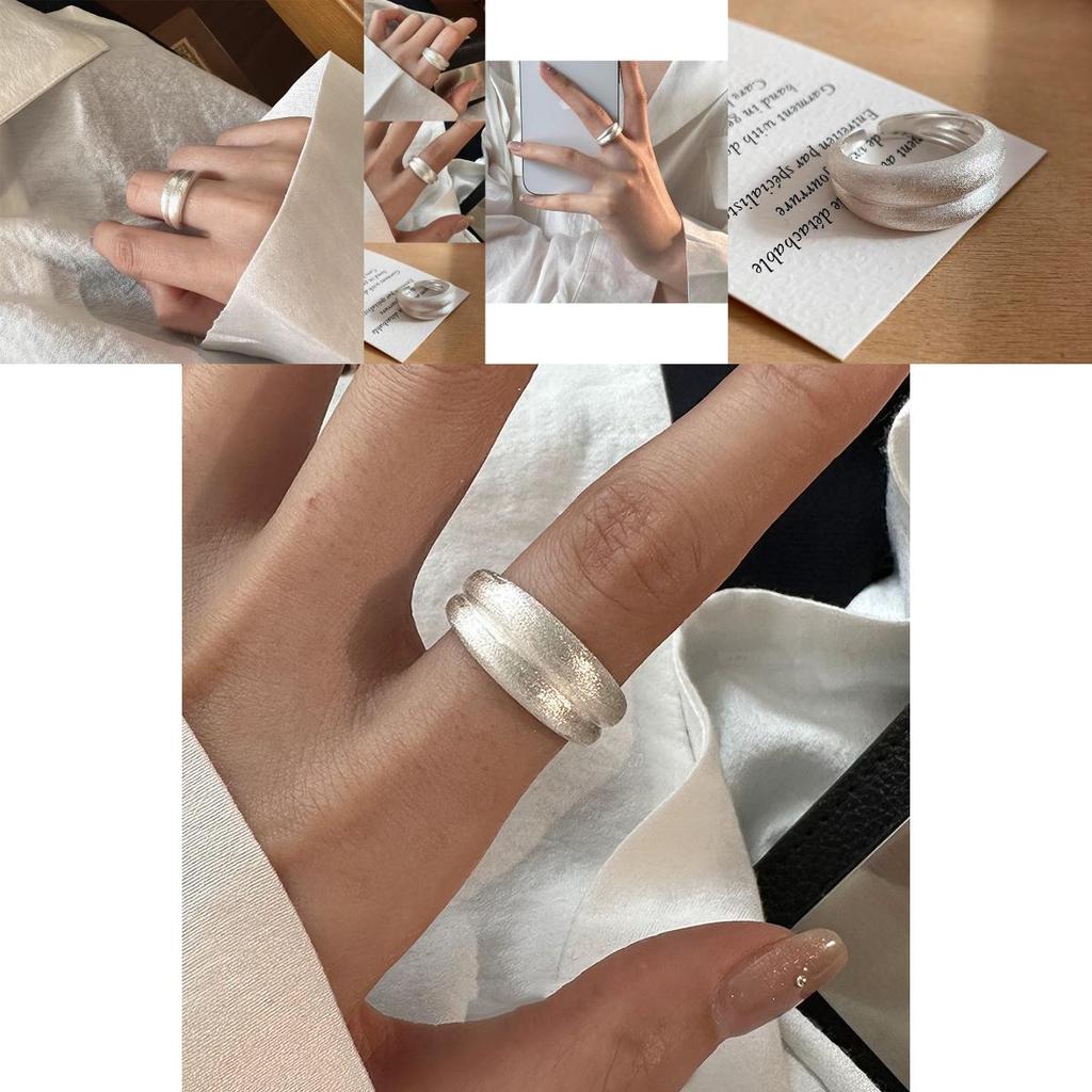 Ins Style Unique Geometric Copper Ring Designer Open Adjustable Band For Women