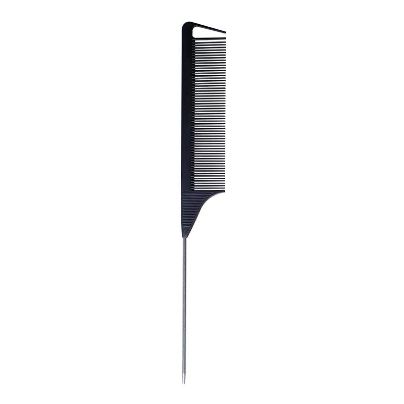 Hair salon carbon fiber steel needle pointed tail comb hair styling comb plastic high temperature resistant anti-static disc hair makeup hair comb