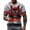 Summer Trend Retro Japanese Samurai Pattern T-shirt Personality Men's T-shirt Harajuku Round Neck Short Sleeve Top T-shirt