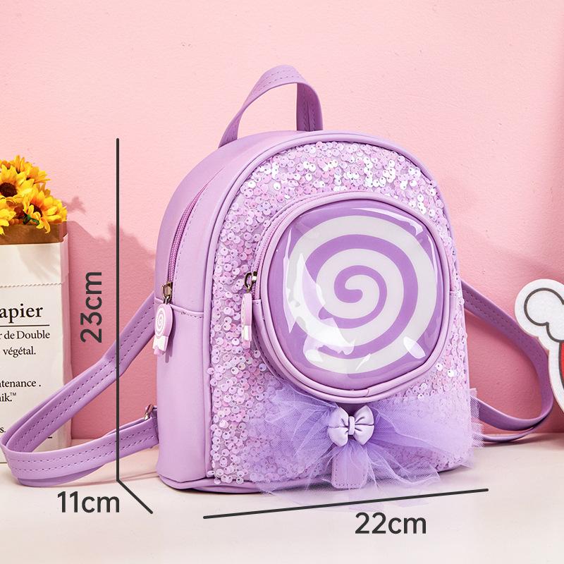 New Style Girls' Backpack For Casual Travel Lollipop Small School Bag With LED Lights Fashionable And Cute Princess Children'S Backpack