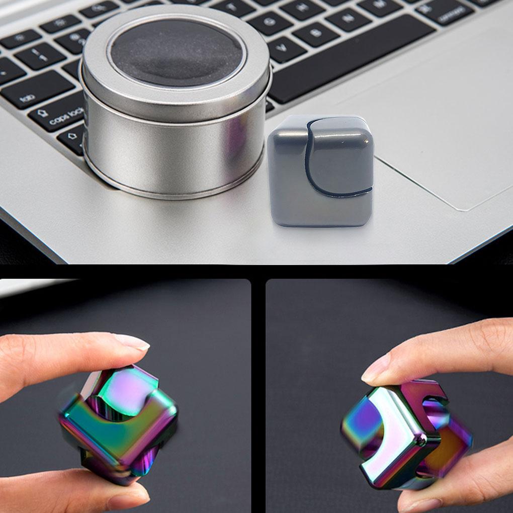 USA Fingertip Toy Alloy Hand Rotating Cube Portable Square Decompression