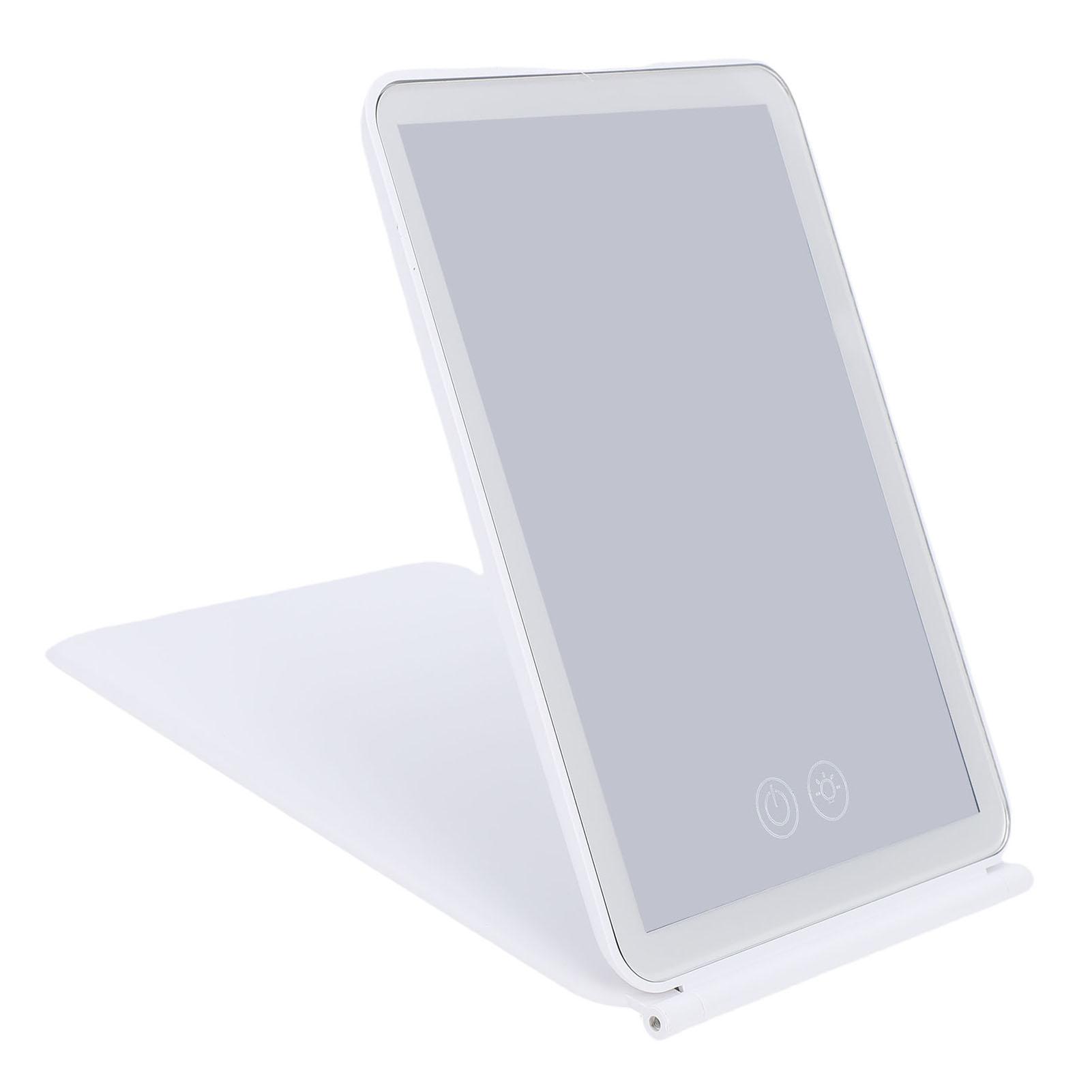 LED Foldable Travel Makeup Mirror Rechargeable Compact Vanity Mirror Double Sided 3X Magnification 3 Colors Light Modes