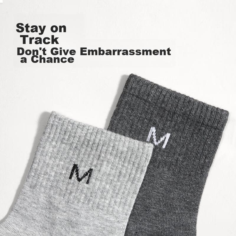 MiiOW [100% Pure Cotton Socks 5 Pairs] Men's Socks Autumn Season Deodorant Mid-Calf Sports Socks for Men New Product for 2025