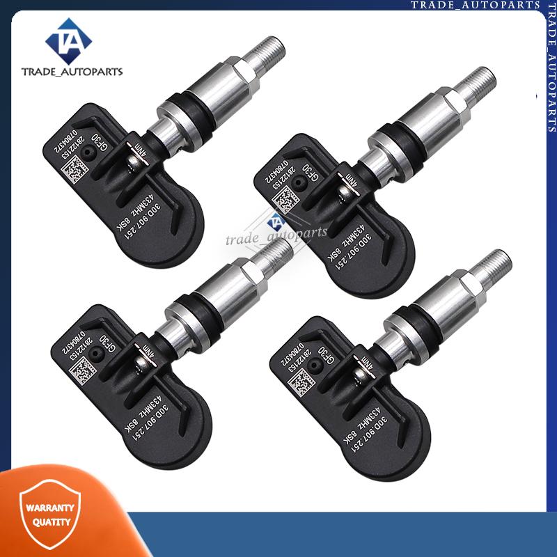 30D907251 For Volkswagen Passat B8 Golf 7 Viloran Tiguan L Pro Tire Pressure Monitor System Sensor 4PCS TPMS 433MHZ