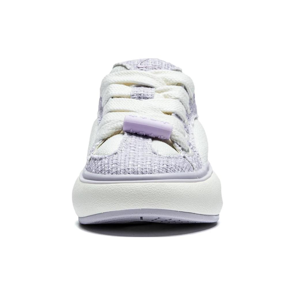 Li Ning Cloud Travel C4D Comfortable Shock Absorbing Wear Resistant Low Top Casual Shoes Women Casual Shoes Off-White Purple AZGT090-15