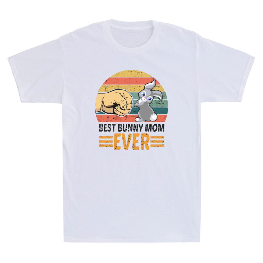 Best Bunny Mom Ever Funny Rabbit Bump Fit Graphic Mothers Day Vintage Tshirt
