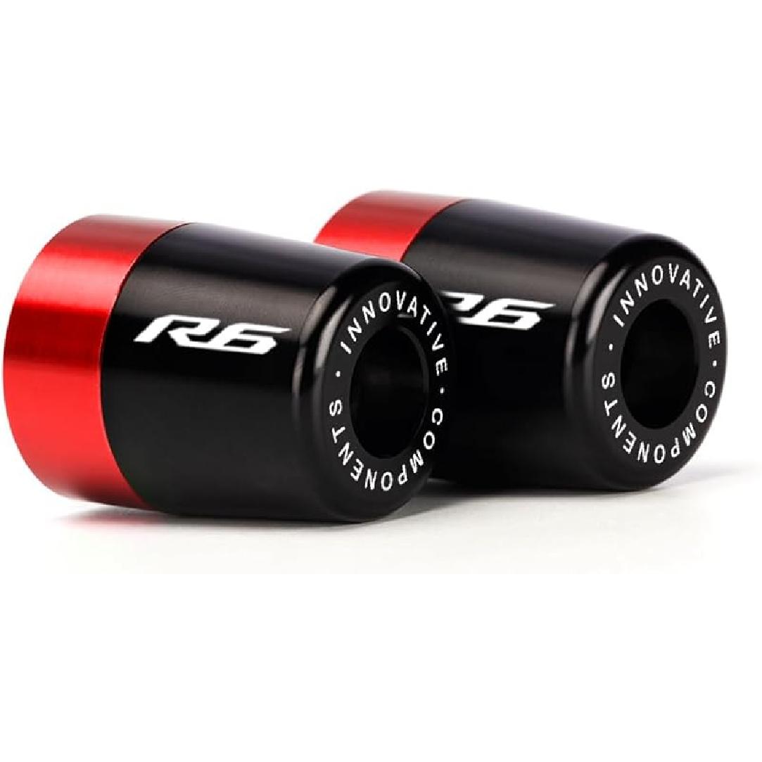 Handle Bar Ends Hand Grips Plug Caps Compatible with Yamaha YZF R6 2006-2013 2014 2015 2016 2017 2018 2019 2020 | Motorcycle Balance Pad YZF-R6 YZFR6 красный
