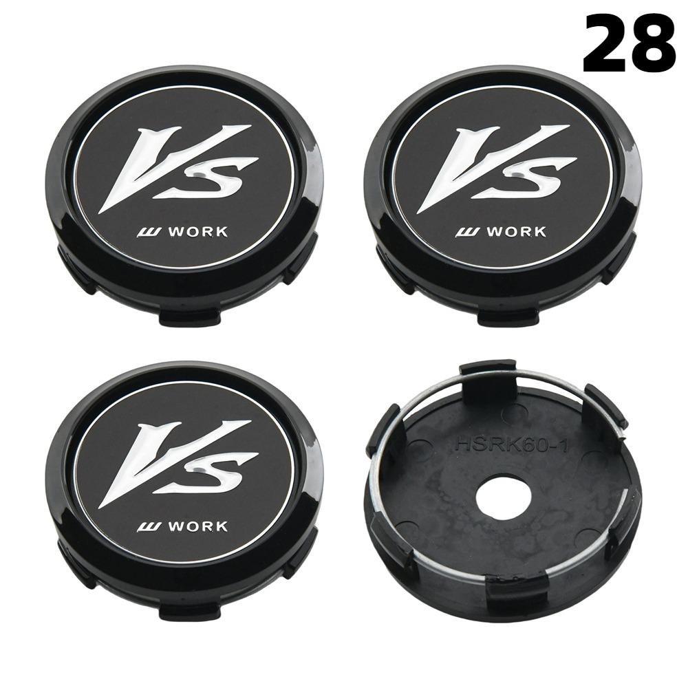 4PCS OD 60MM / ID 56MM Cap For Rims WORK EMOTION EQUIP MEISTER VS Emblem Wheel Center Cap Sport Car Logo Wheel Cover Hub Caps