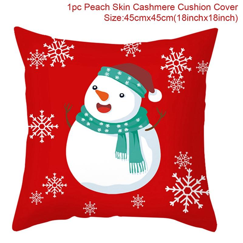 45*45cm Red Merry Christmas Cushion Cover Pillowcase Christmas Decorations For Home 2026 Xmas Noel Ornament New Year Gift 2026