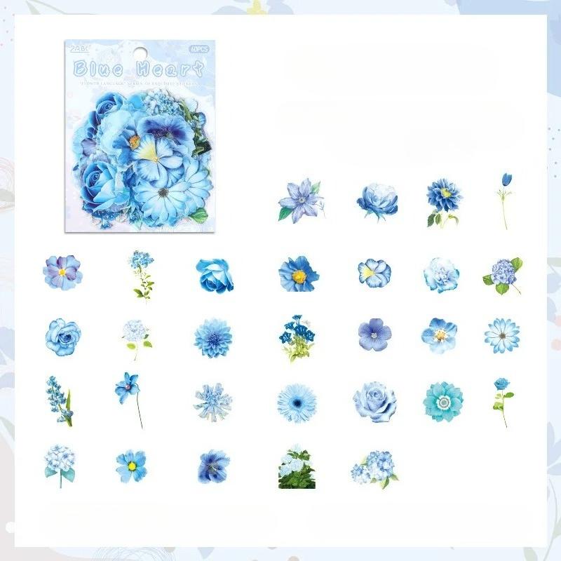 60 Pcs Plant Flower Cluster Stickers Junk Journal Creative Stationery DIY Decorative Stickers Scrapbook School Supplies