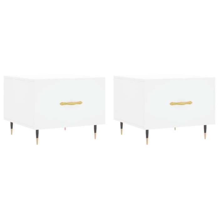 VidaXL Coffee Tables 2 Pcs White 50x50x40 Cm Engineered Wood 829349
