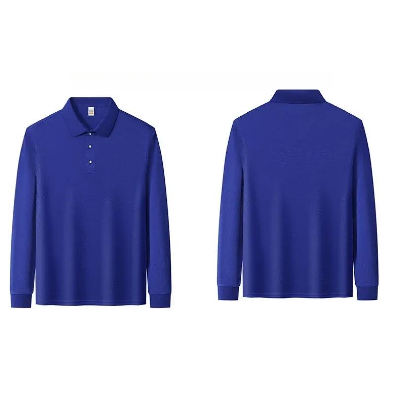 Men'S And Women'S Long-Sleeved Polo Shirts Spring And Autumn New Breathable Trend Office Commuter Business Lapel Top