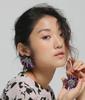 Mirabo Vintage Sequin Flower Earrings- Purple