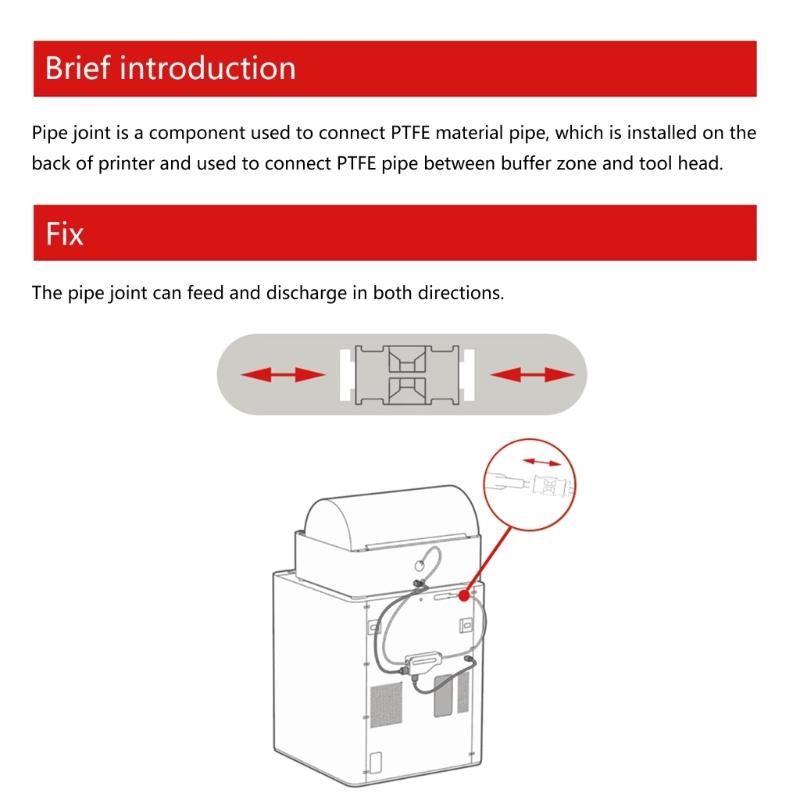 3Pcs for Lab X1 X1C X1E P1P P1S 3D Printer PTFE Tube Pneumatic Connector 1.75mm Filament Extruder 3D Printer Part