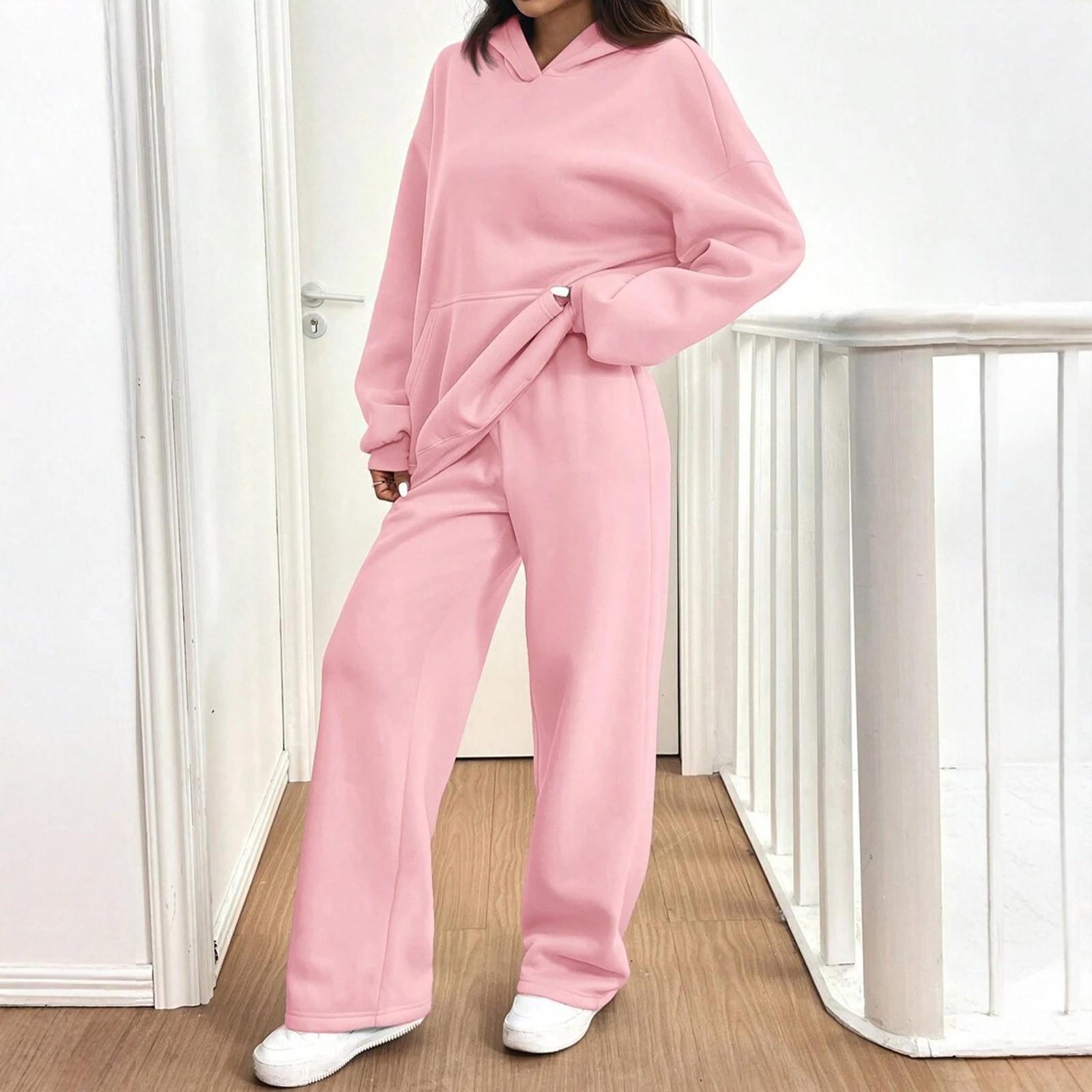 

Women s Casual Warm Hoodie Casual Pants Winter Sports Suit XXL