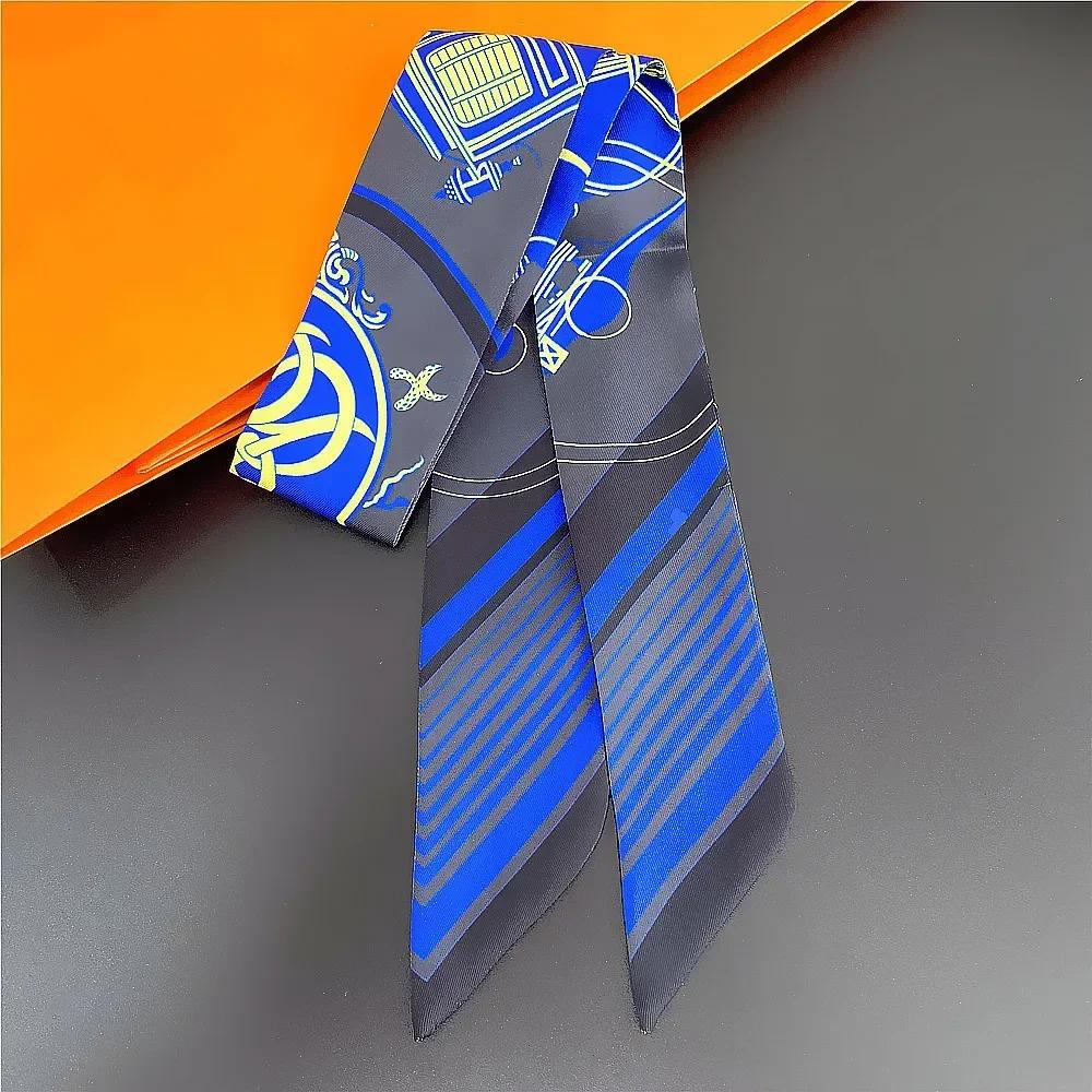 Long Lady Bag Silk Scarf Skinny Neck Hair Scarfs For Women Band Headwear Handbag Tie Ribbons  New Handle Wraps Summer