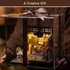 Rolife Miniature House Cafe Coffee Shop Miniature House Kit Dollhouse DIY 3D Puzzle LED Handmade Kit Assembly Wooden Puzzle Wood Craft Illustrated
