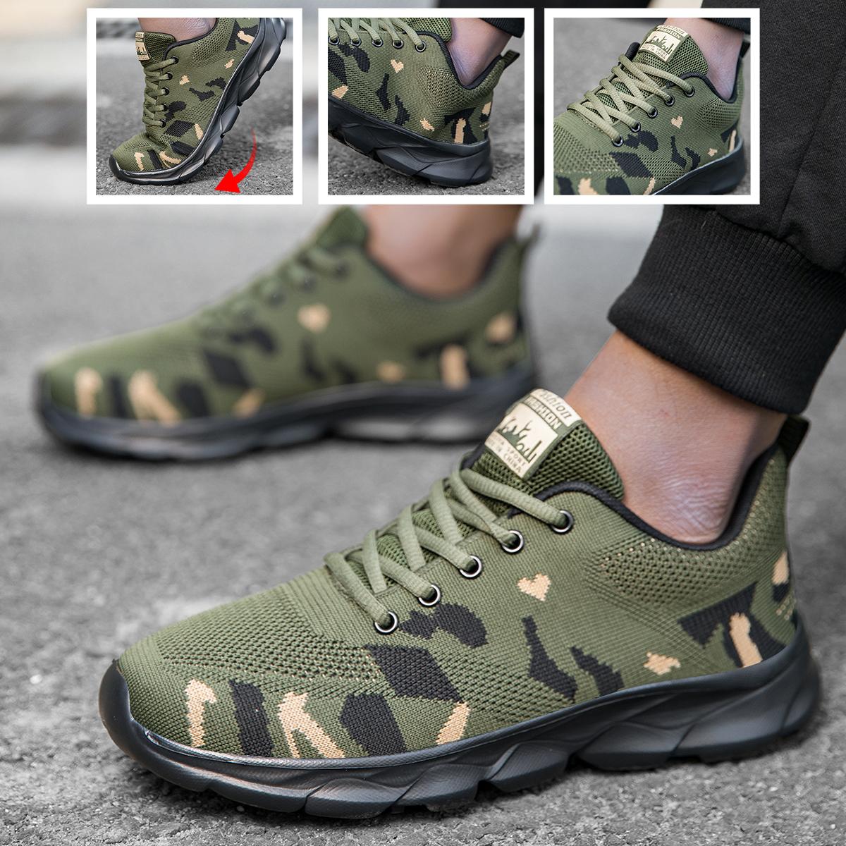 

Women s running shoes camouflage shock-absorbing running shoes summer breathable sports casual lightweight soft soled sports 37 армія зелений колір