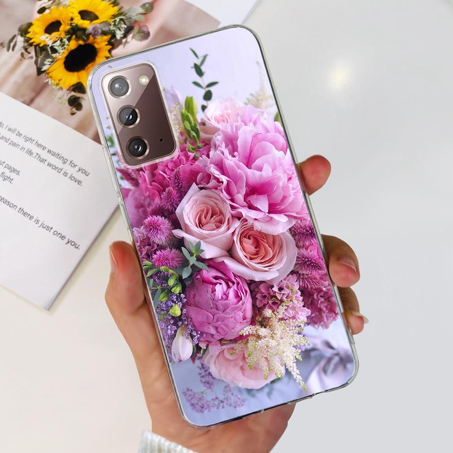 Für Samsung Galaxy Note 20 Ultra Hülle Weiches Silikon Klare Rückseite Kameraschutz Samsung Note20 5G TPU Hülle Bemalte Capa
