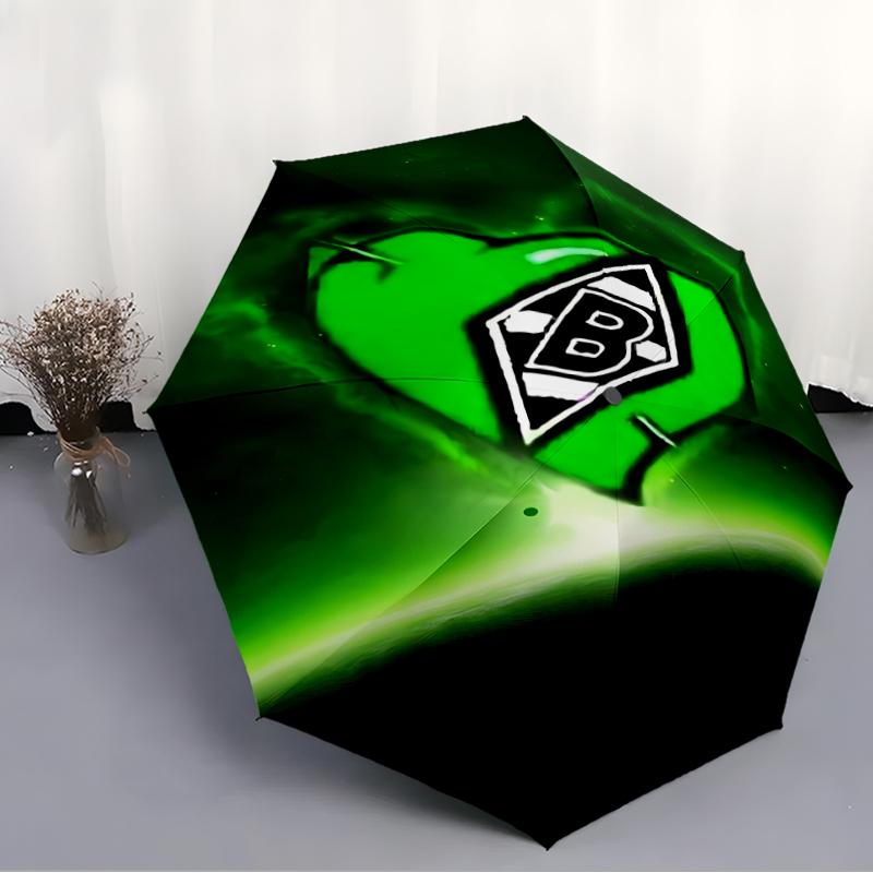 Printed Borussia Monchengladbach logo Printed Folding Umbrella,Outdoor,Leisure,And Travel Umbrella,Durable Umbrella Fabric,Birthday And Holiday Gift