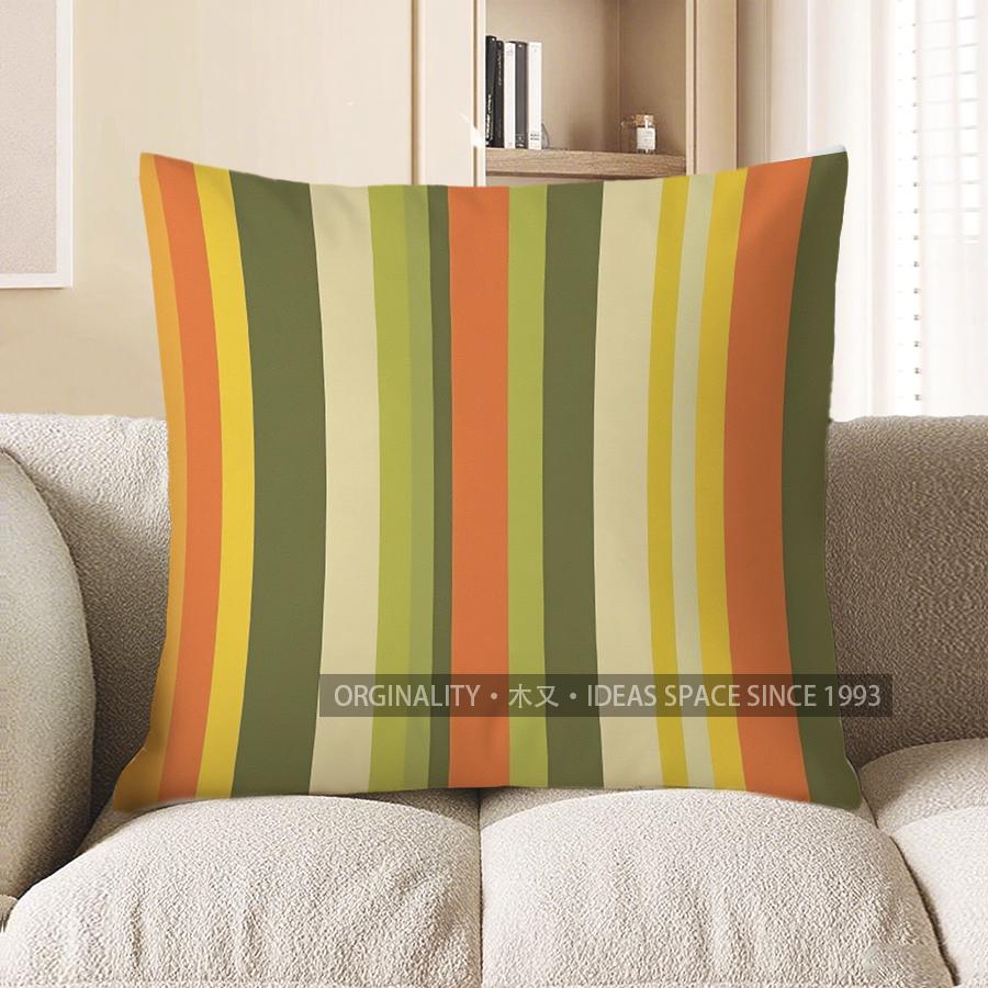 Home Decor Colorful Striped Pattern Decorative Pillow Cover Pattern Cushion Cover Suitable For Sofa Bedroom Car Pillow Cover