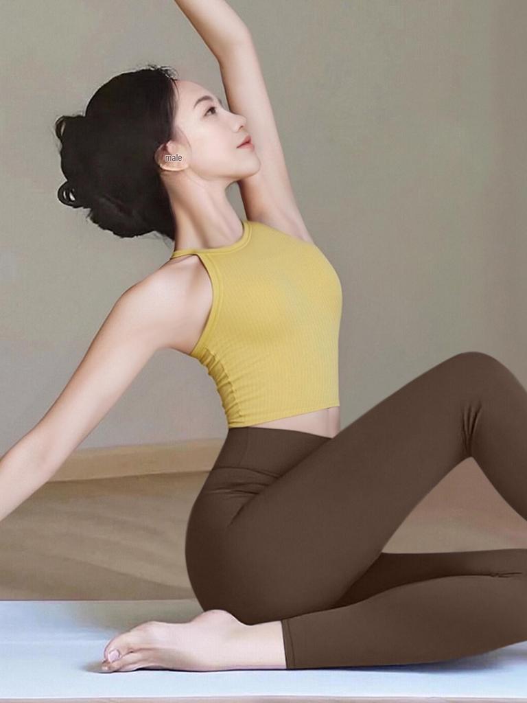2026 Women's High-End Yoga Set with Integrated Cup Sports Vest