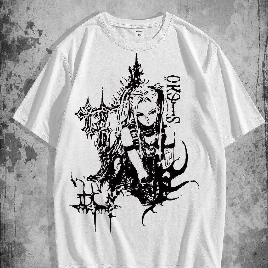 Dark Fantasy Map Print Short Sleeve T-Shirt for Men Fabric Casual Tee with Crew Neck Breathable, Slight Stretch Material for Summer Style